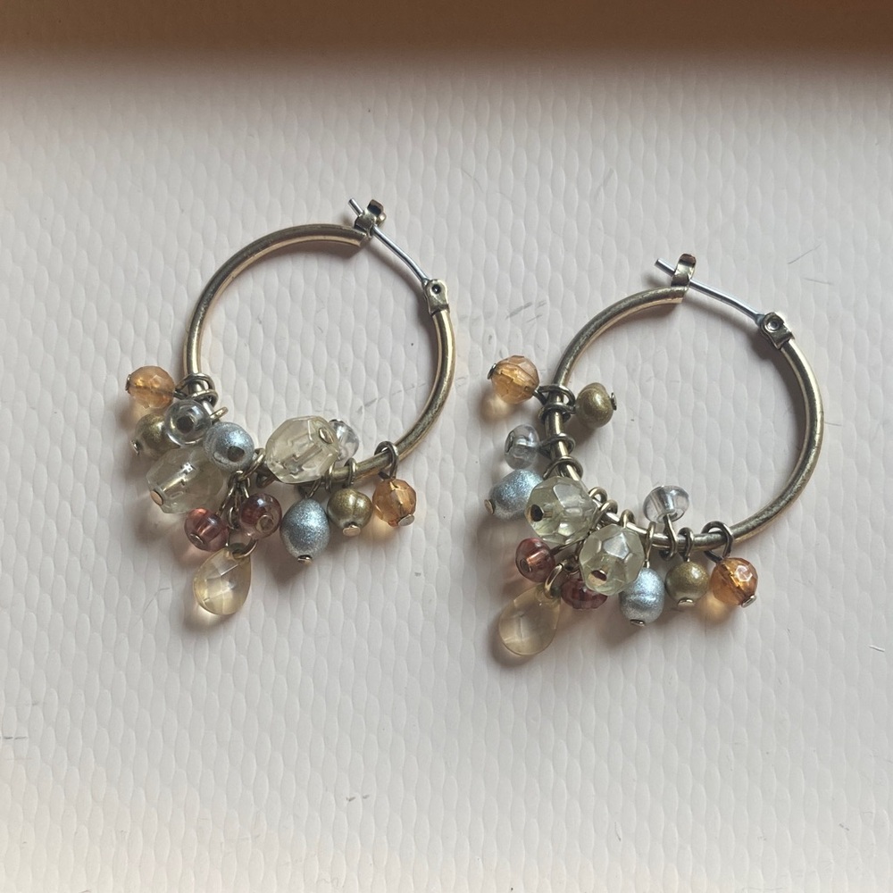 Elegant Beaded Hoop Earrings